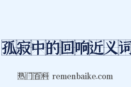 孤寂中的回响近义词是什么意思的图片